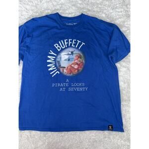 Sunfrog Jimmy Buffet Men’s XXL “ A Pirate Looks At 70” Blue Tee. Grt. Shape